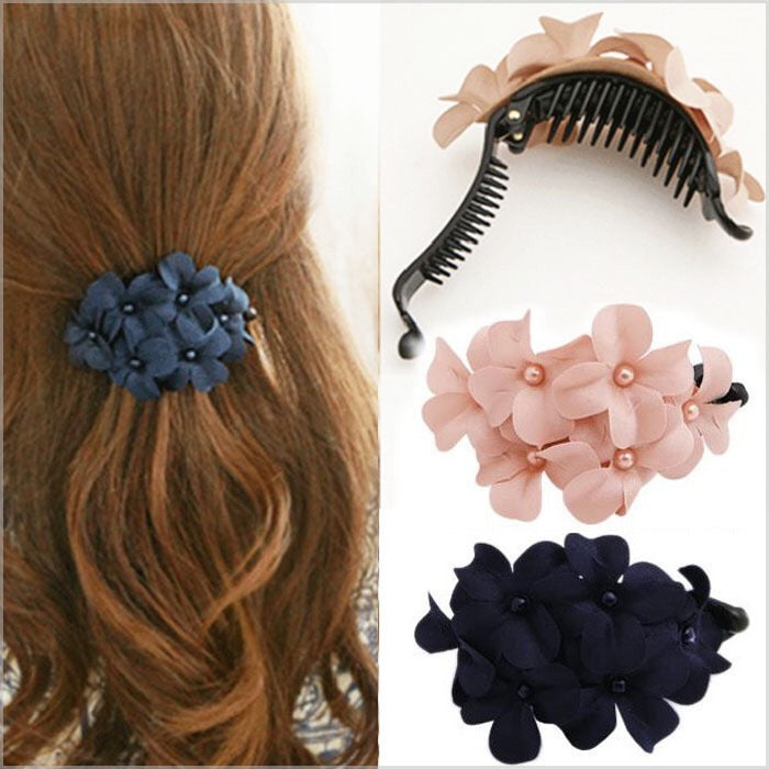 Ladies Handmade Fabric Six Flower Hair Accessories