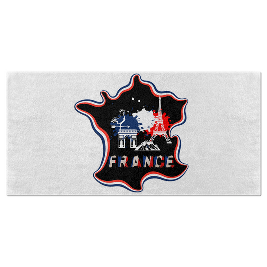 France Map Bath Towels