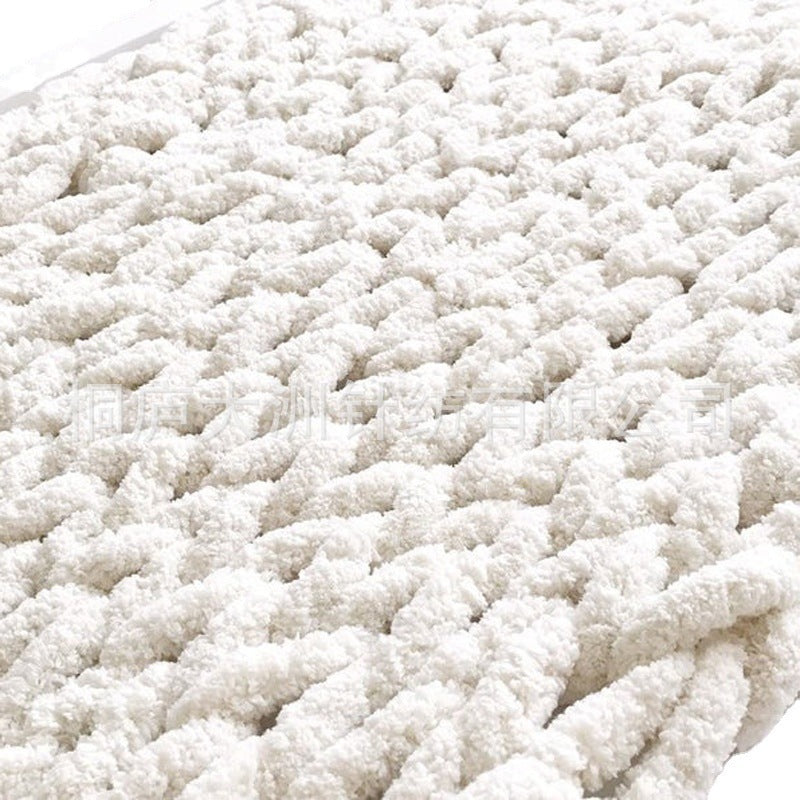 Hand-knitted Blankets With Ins Coarse Wool