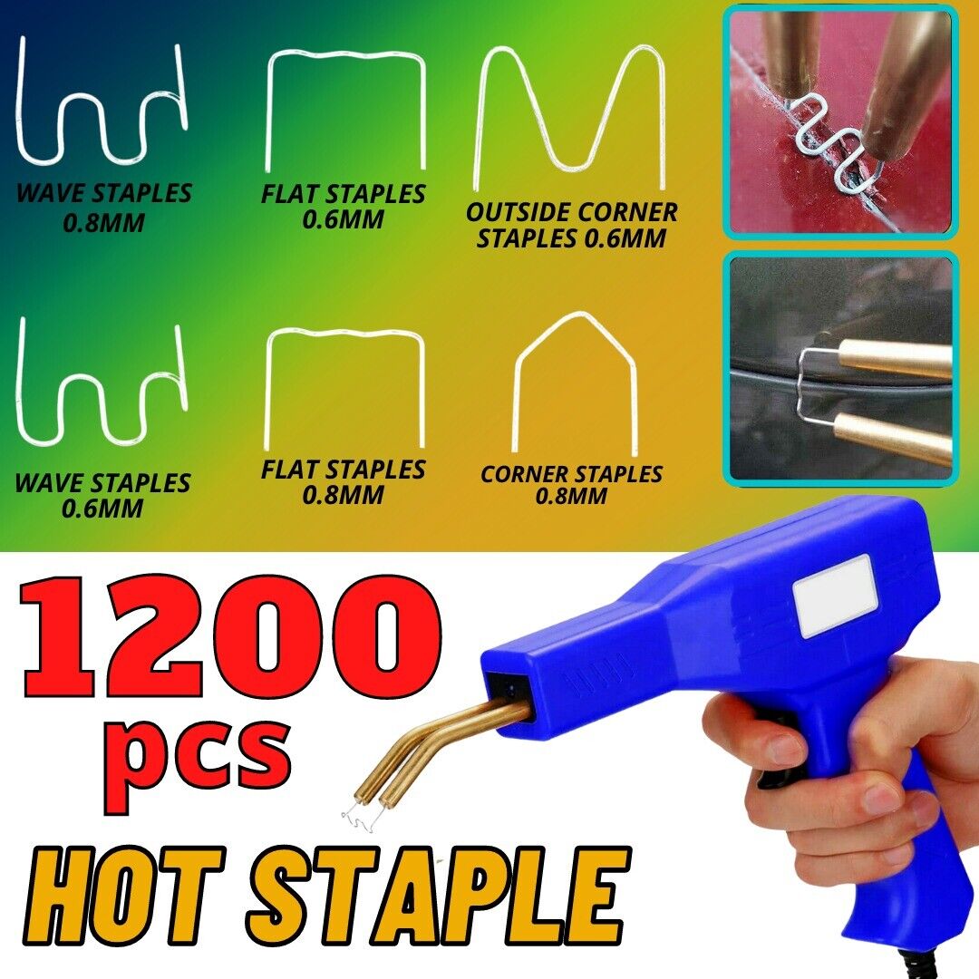 1200X Hot Staple For Car Bumper Fender Welder Stapler Plastic Welding Repair Kit