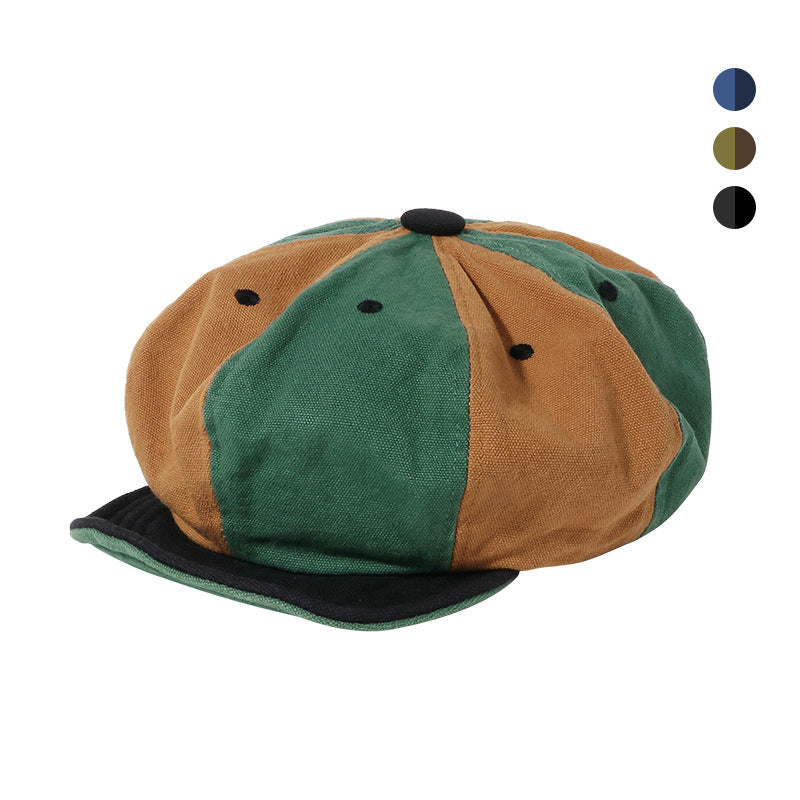 Color Matching Tension Adjustment Beret Soft Brim Hat