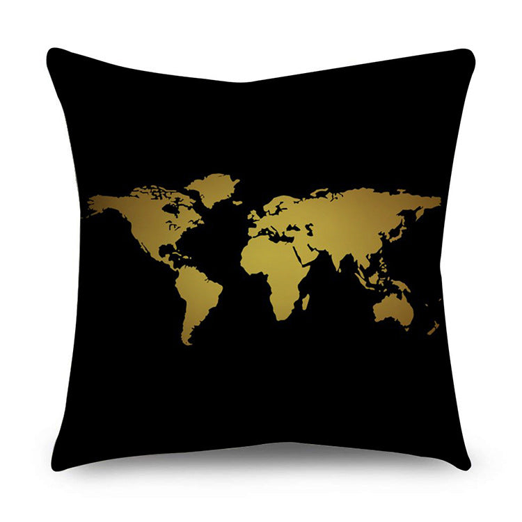 Black gold polyester pillowcase