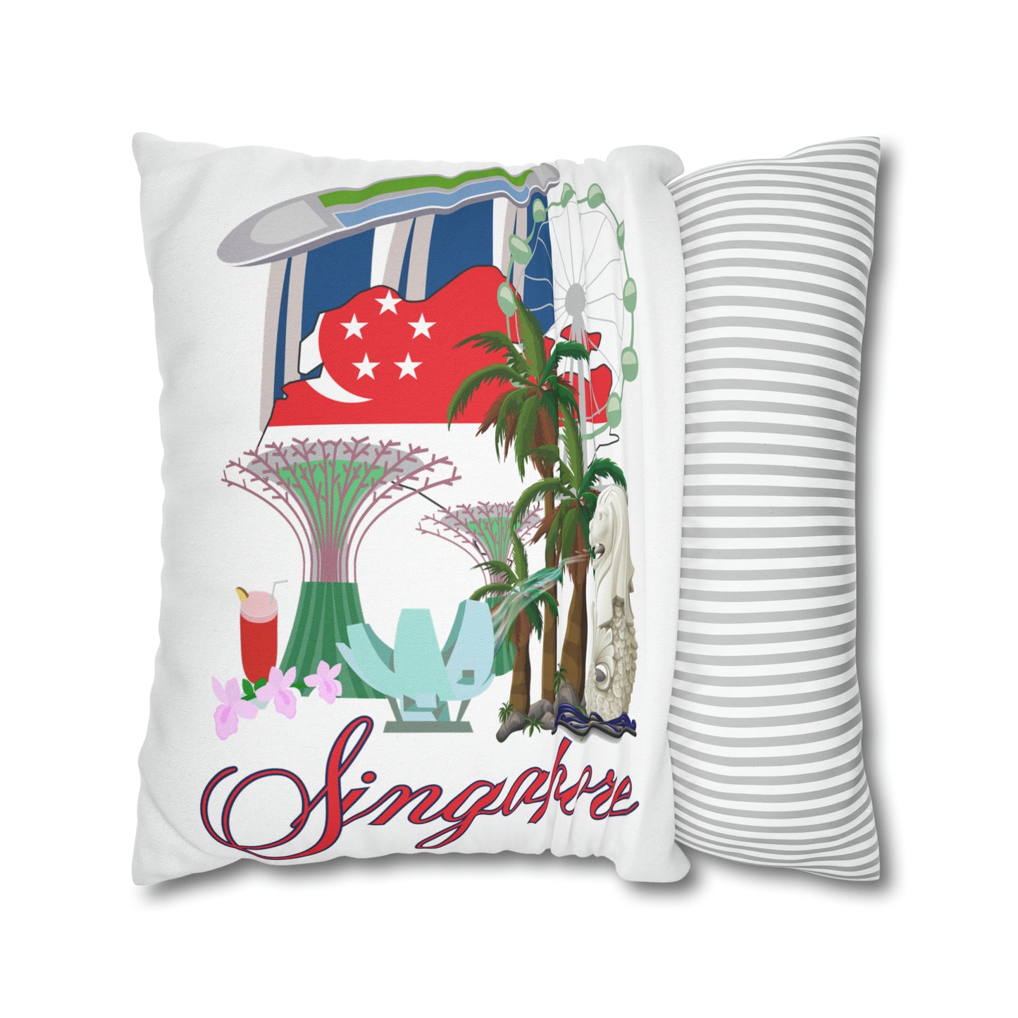 Singapore Spun Polyester Square Pillow Case