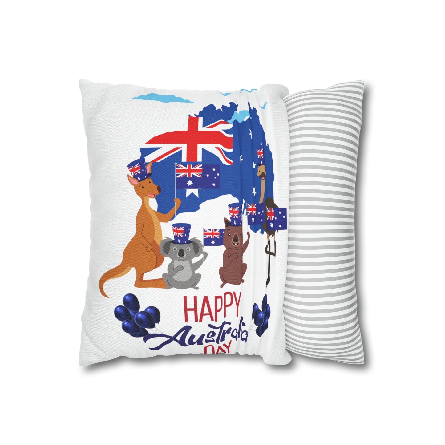 Australia Day Spun Polyester Square Pillow Case