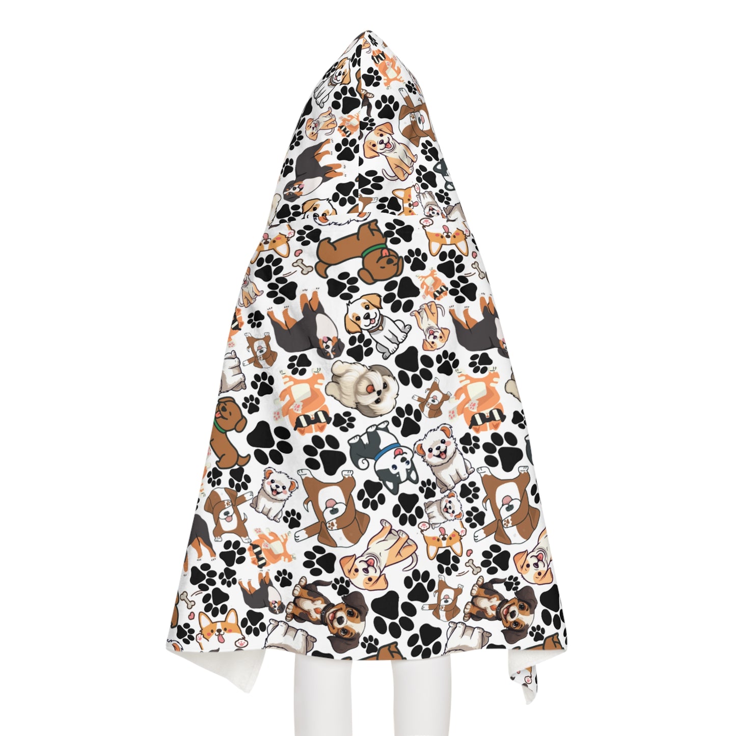 Dog Pattern Youth Hooded Towel