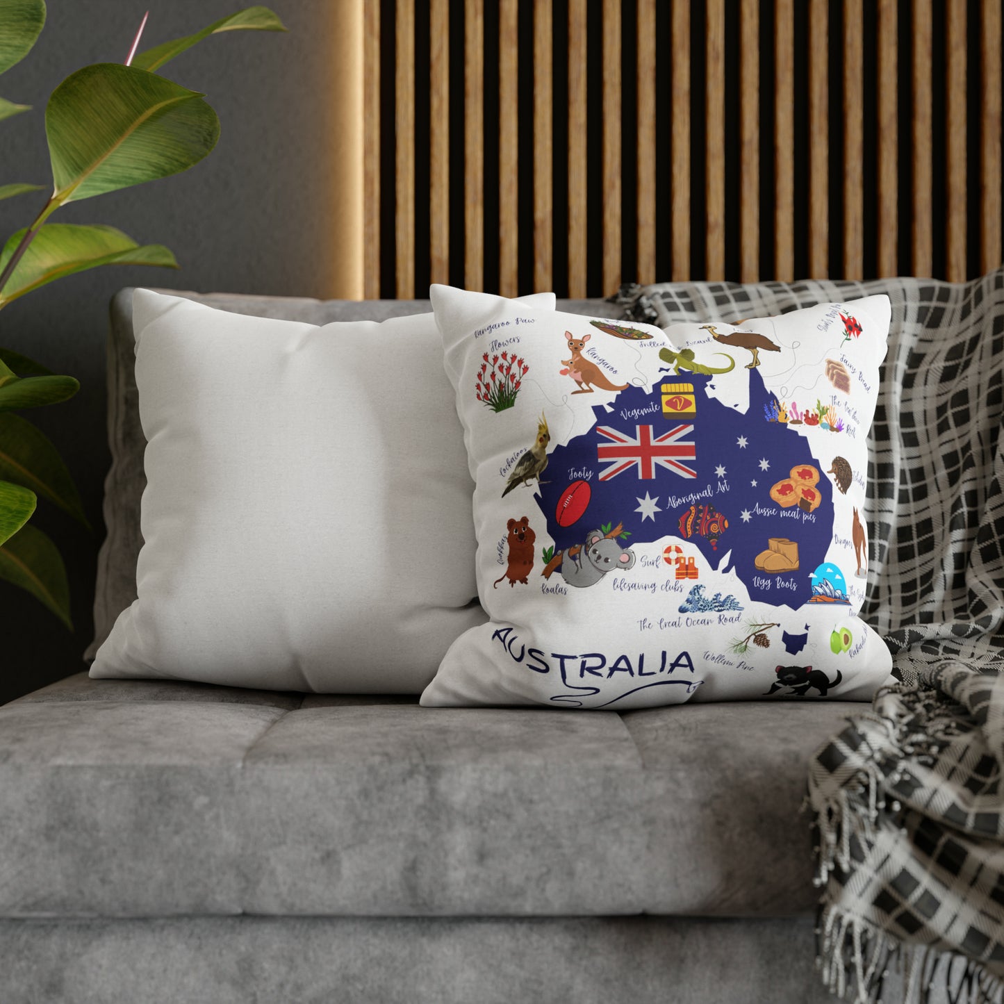 Australia Spun Polyester Square Pillow Case