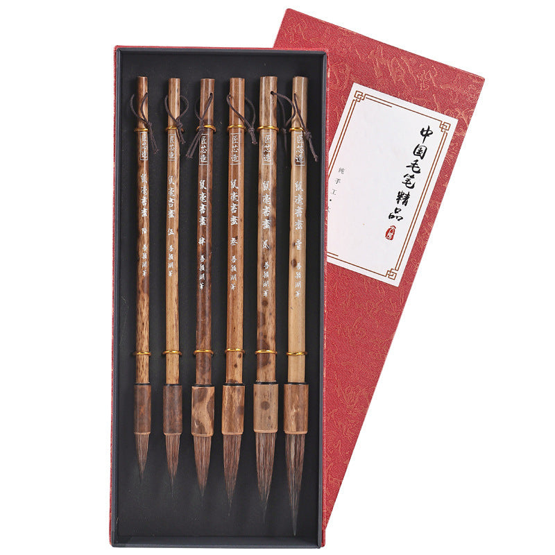 Make Xiang Fei Bamboo Rat Whisk 6 Brush Set
