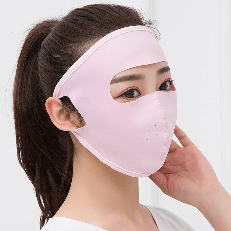 Summer ice silk breathable mask female sunscreen full face mask