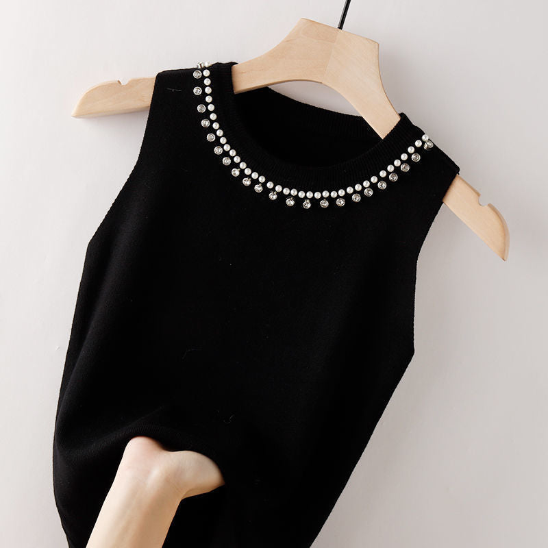 Beaded Ice Silk Camisole Women's Spring And Summer Inner Wear Fashion Slim Fit