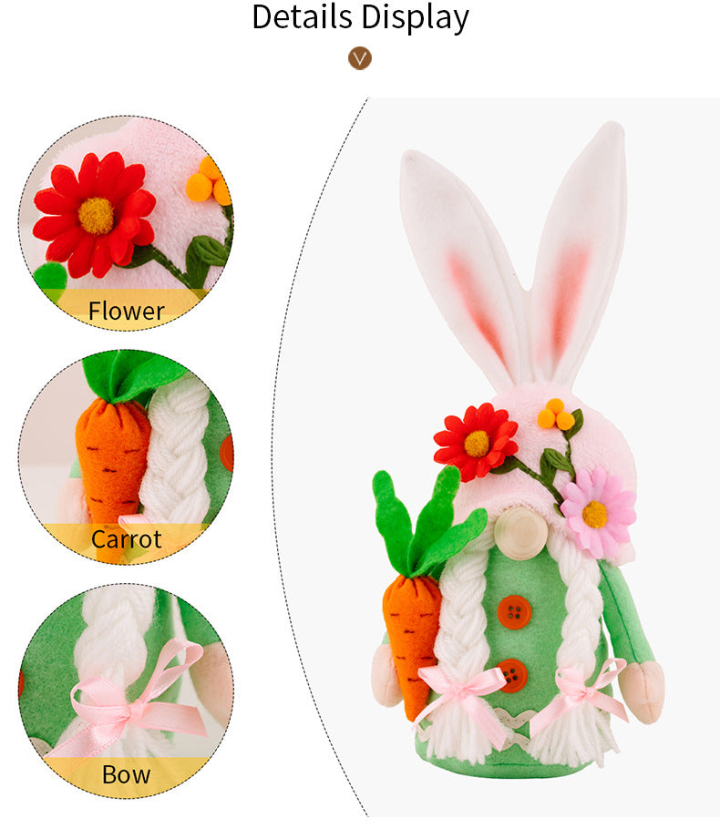 Easter Faceless Gnome Rabbit Doll DIY Handmade Home Decoration Spring Hanging Bunny Ornaments Kids Gifts
