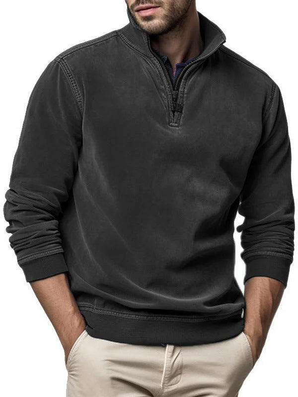 Ethnic Style 3D Printed Half Zippered Men's Sweater