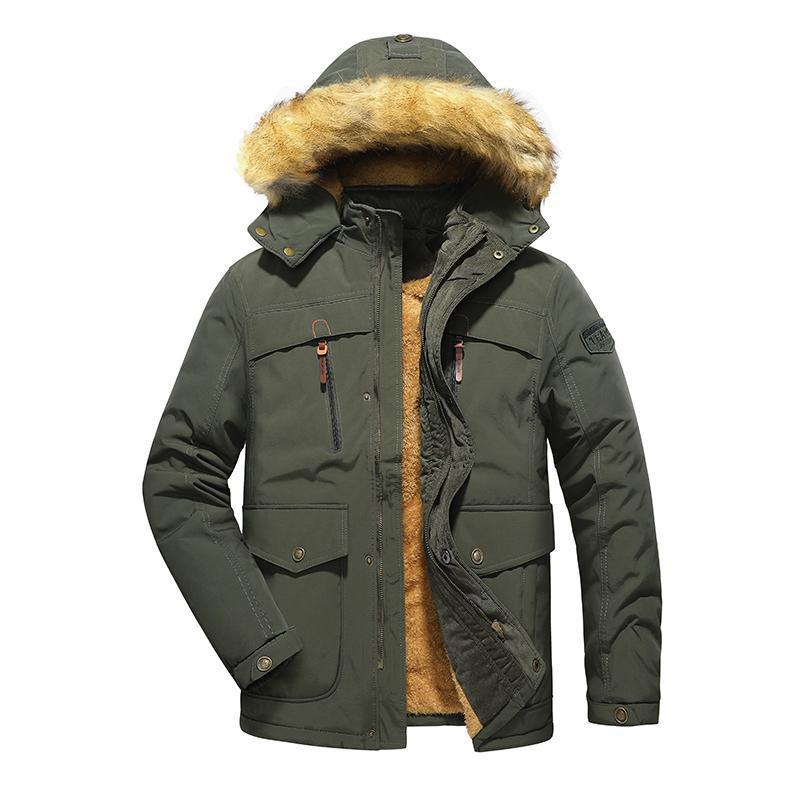 Men's Mid-length Winter Thickened Men's Cotton Clothes Polyester Jacket
