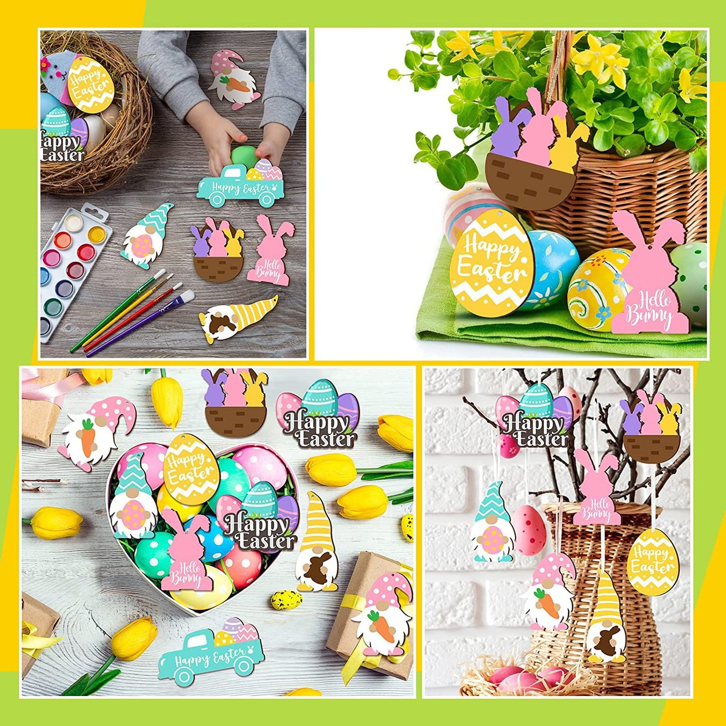 Wooden Decorated Hangtag Easter Holiday Party