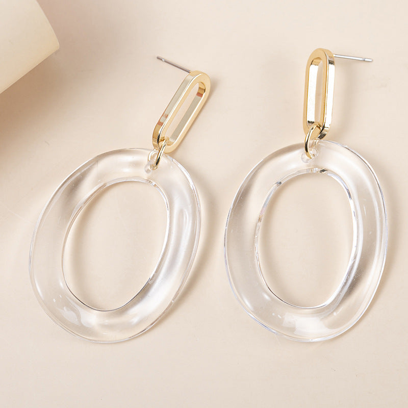 Women's Fashionable Elegant Transparent Resin Earrings