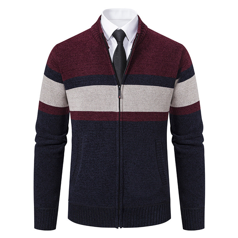 Men's Stand Collar Casual Sweater Coat