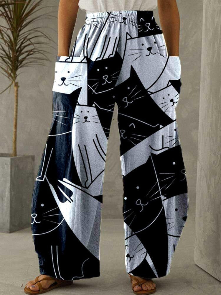 Printed 3D Trendy Irregular Wide-leg Pants
