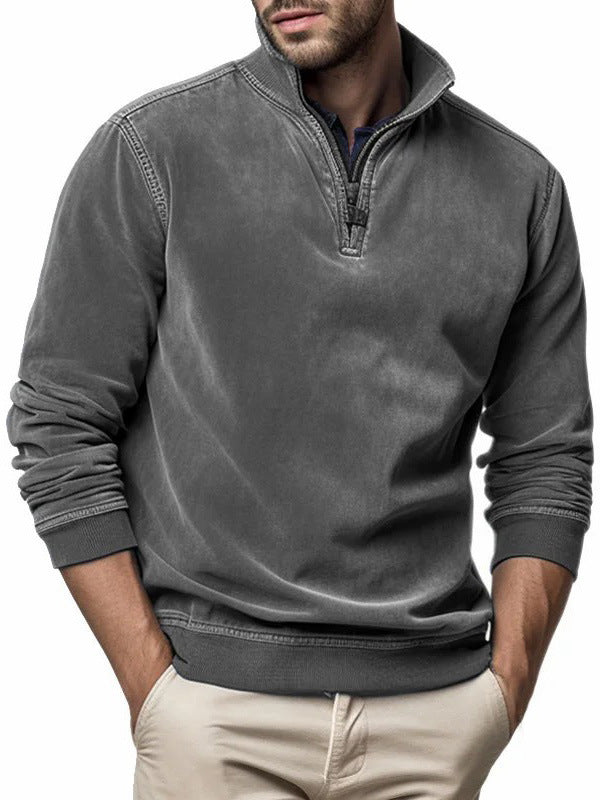 Ethnic Style 3D Printed Half Zippered Men's Sweater