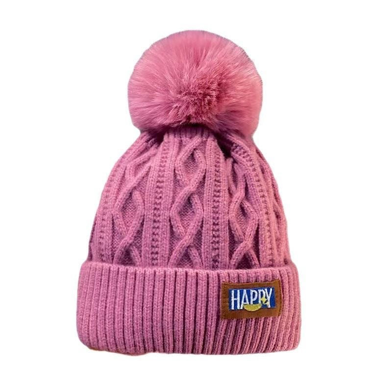 Winter Fleece-lined Woolen Thickened Warm Knitted Hat
