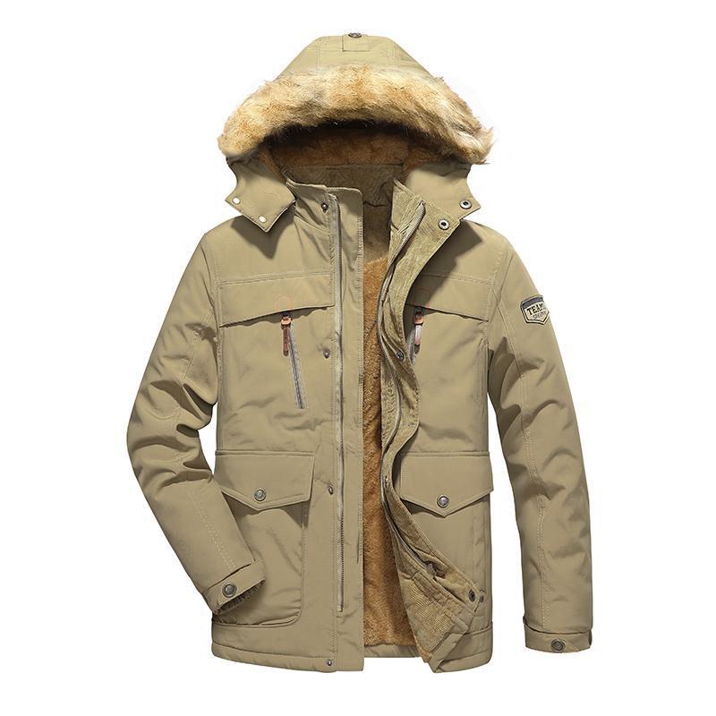 Men's Mid-length Winter Thickened Men's Cotton Clothes Polyester Jacket