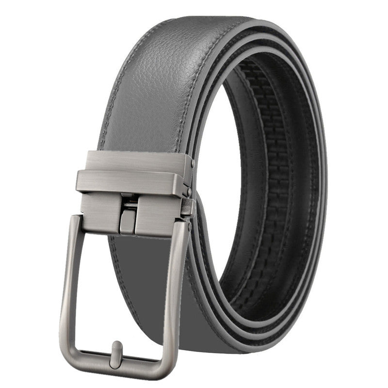 Men's Leather Belt Automatic Buckle Simple Hollow