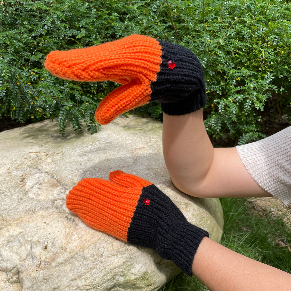 Unisex Knitted Wool Mittens Cold-proof
