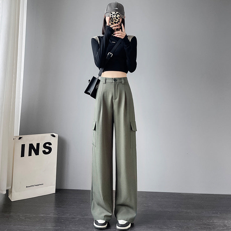 Overalls Women's High Waist Trousers Women's Straight Casual Wide Leg Pants Women