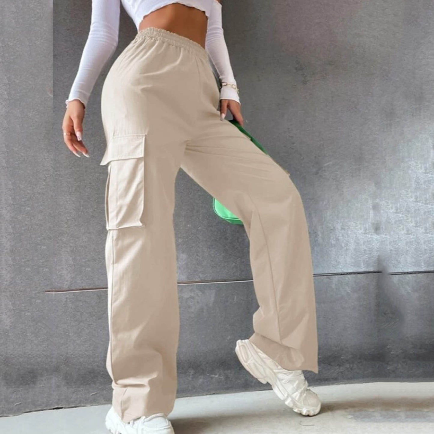 No Belt Pants High Waist Season Wide Leg Pants Straight Loose Temperament Commuter Pants