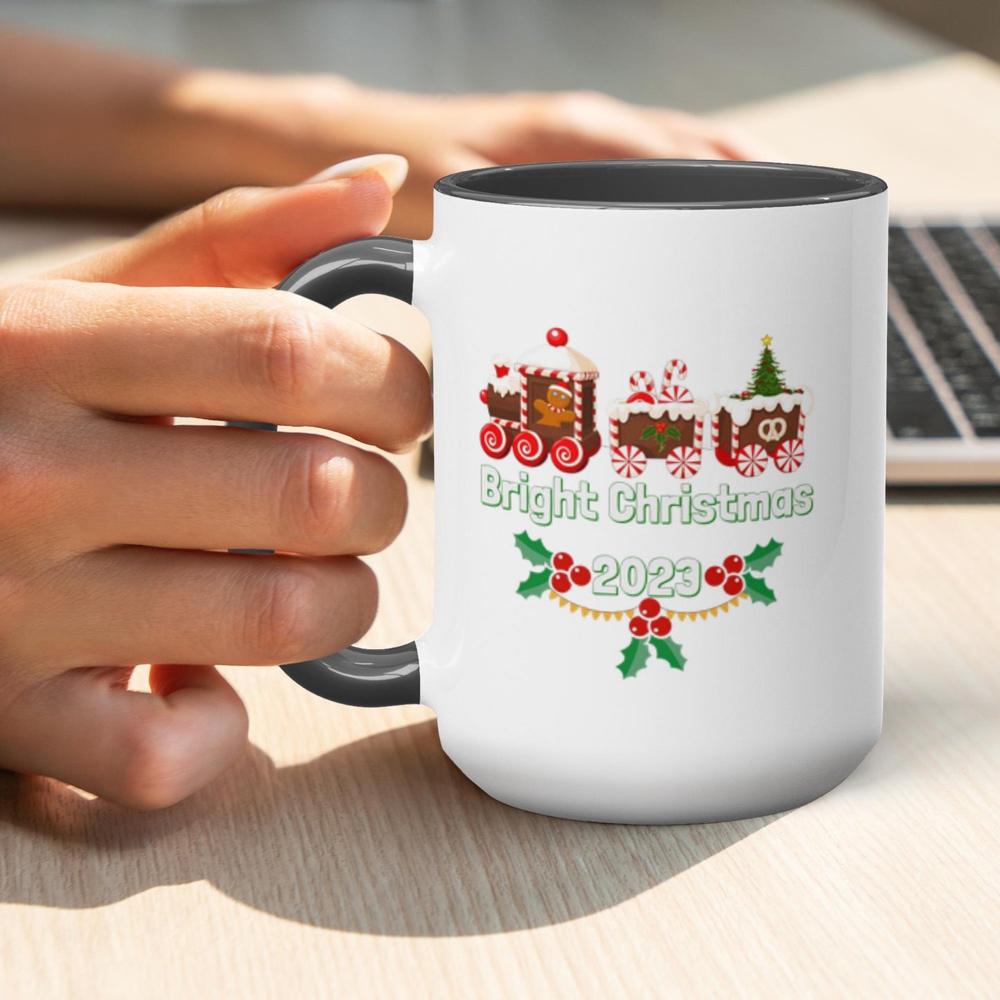 Bright Christmas Accent Mugs