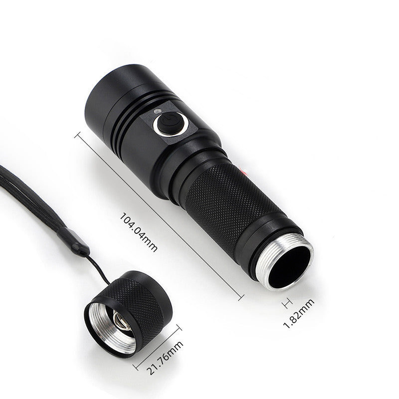 Ultra-thick Aluminum Alloy USB Rechargeable Flashlight