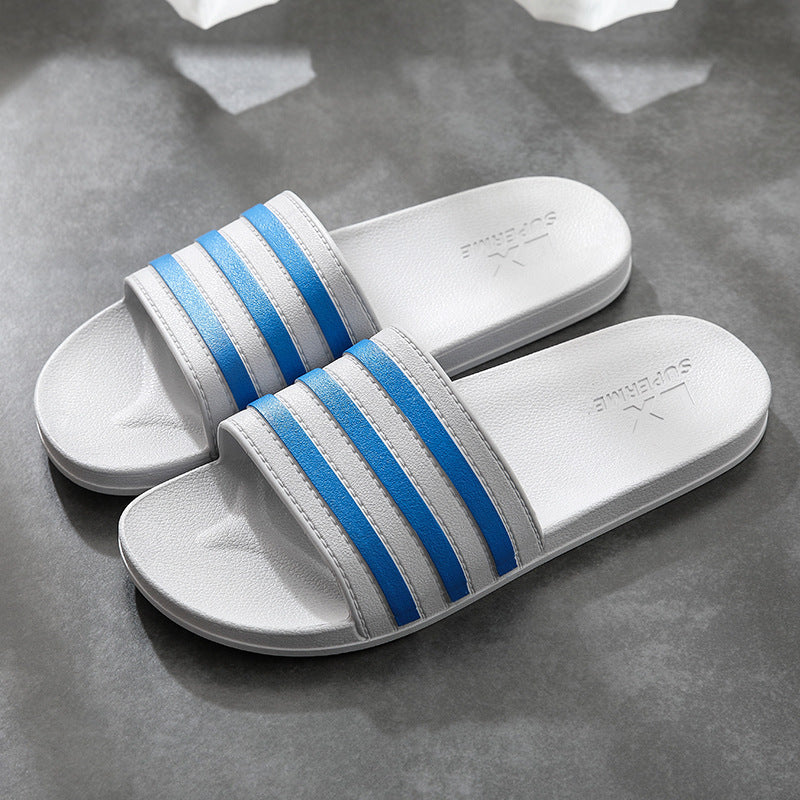 White Stripes Slippers For Women And Men Bathroom Slippers Home Shoes