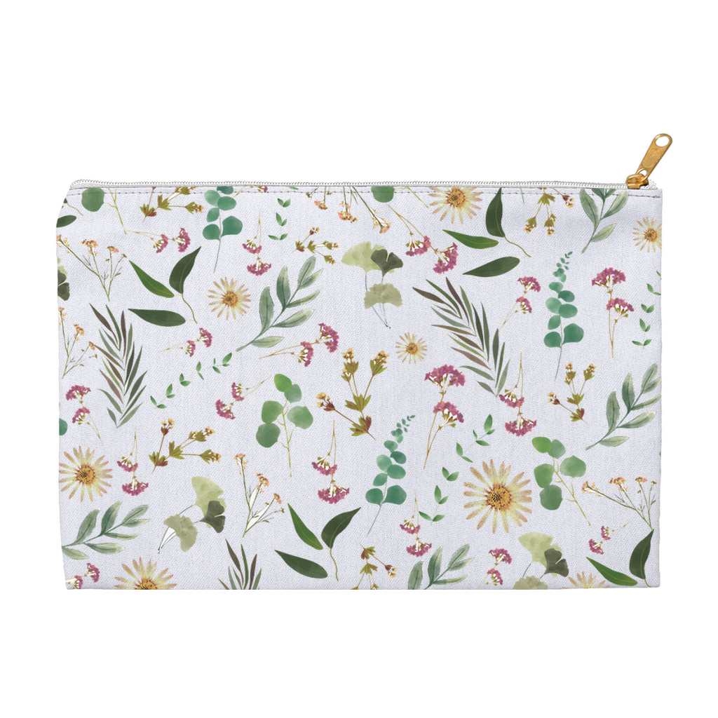 Flower and Leaf Pattern Accessory Pouches
