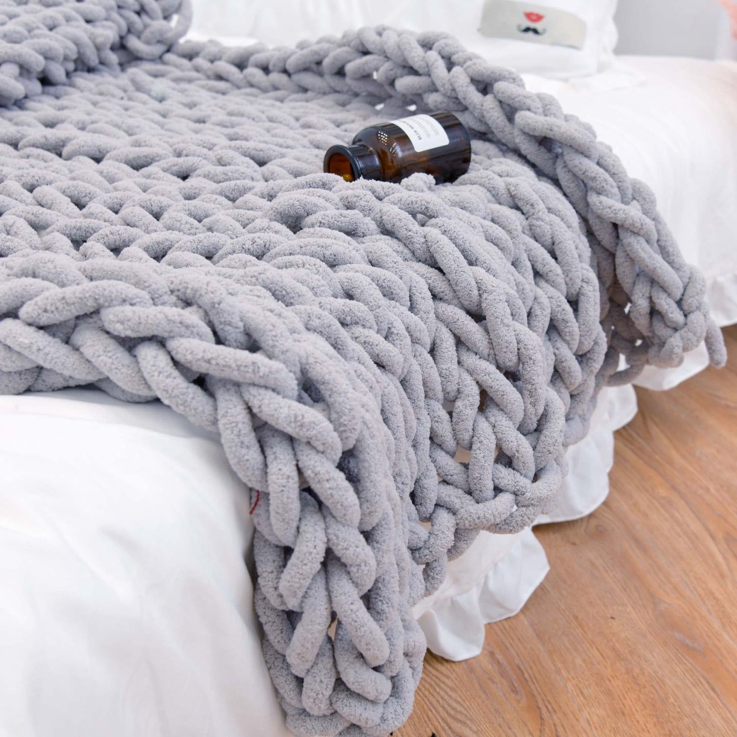 Hand-knitted Blankets With Ins Coarse Wool