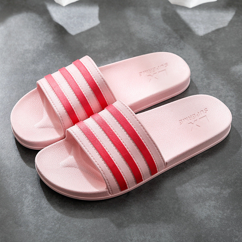 White Stripes Slippers For Women And Men Bathroom Slippers Home Shoes