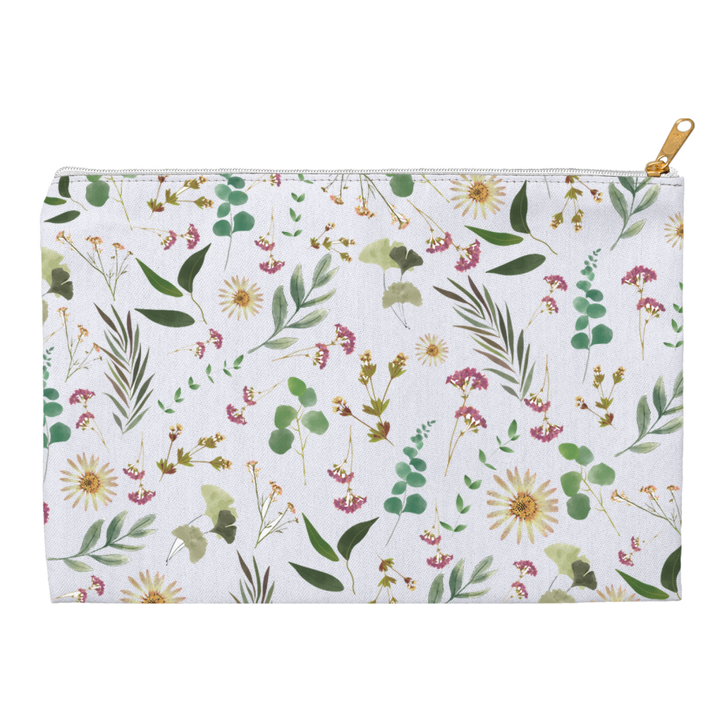 Flower and Leaf Pattern Accessory Pouches