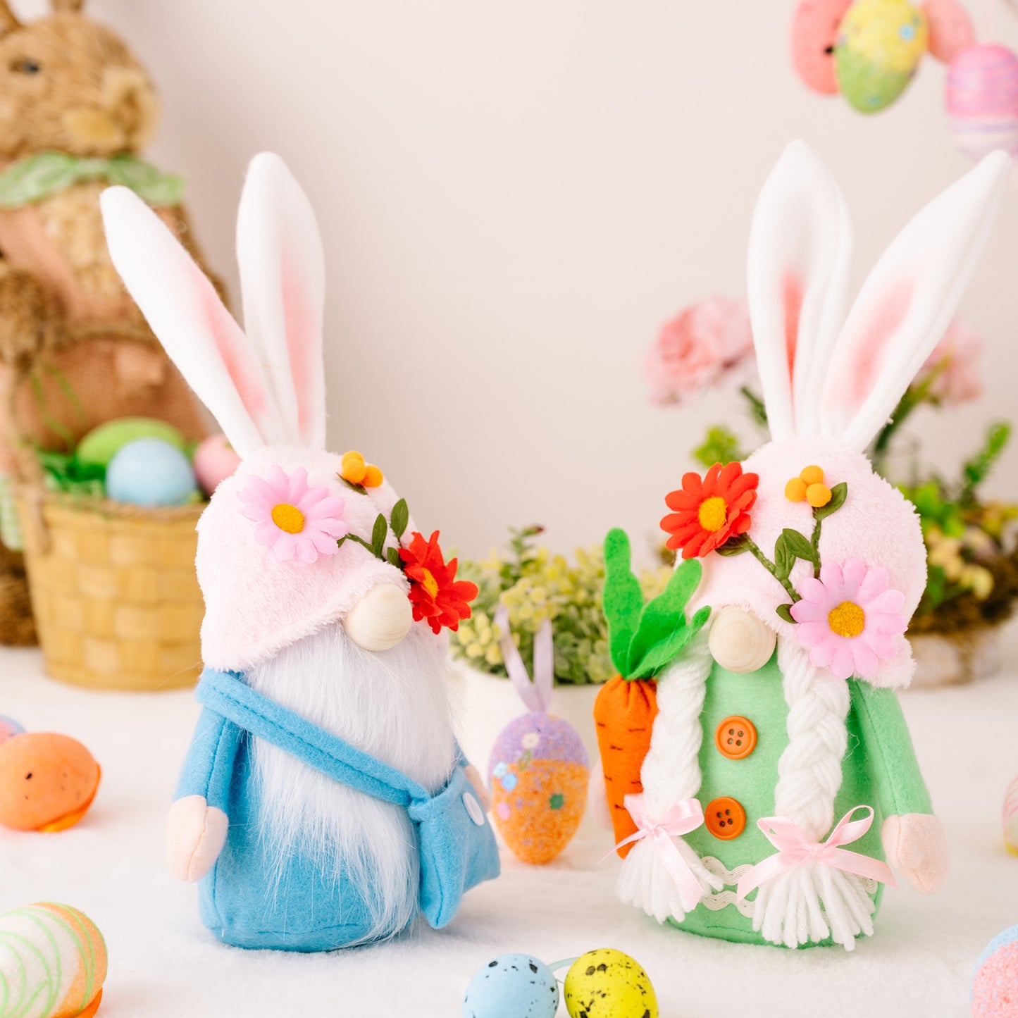 Easter Faceless Gnome Rabbit Doll DIY Handmade Home Decoration Spring Hanging Bunny Ornaments Kids Gifts