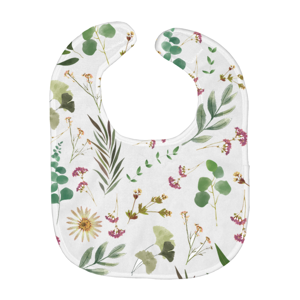 Flower and Leaf Pattern Baby Bibs