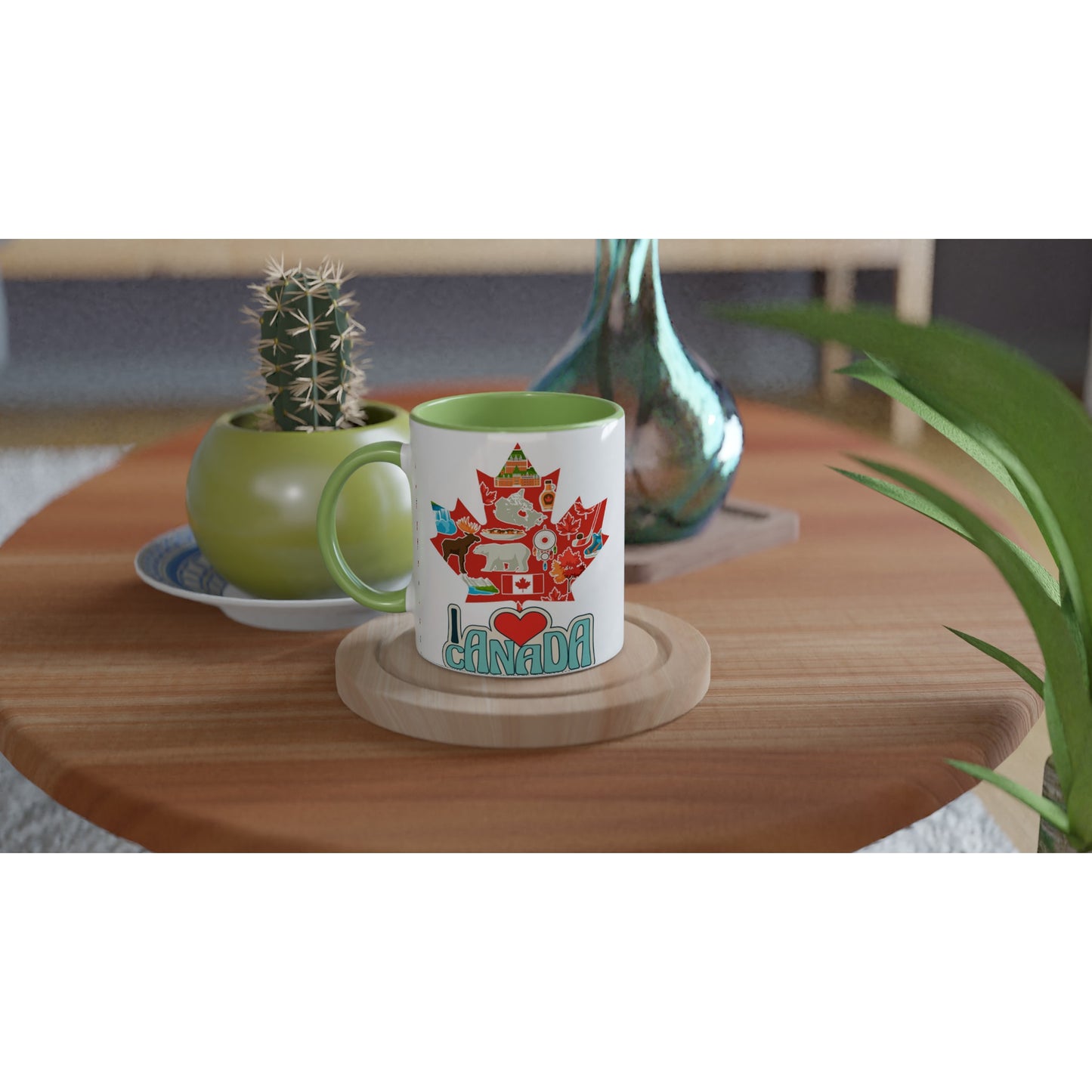 I Love Canada White 11oz Ceramic Mug with Color Inside