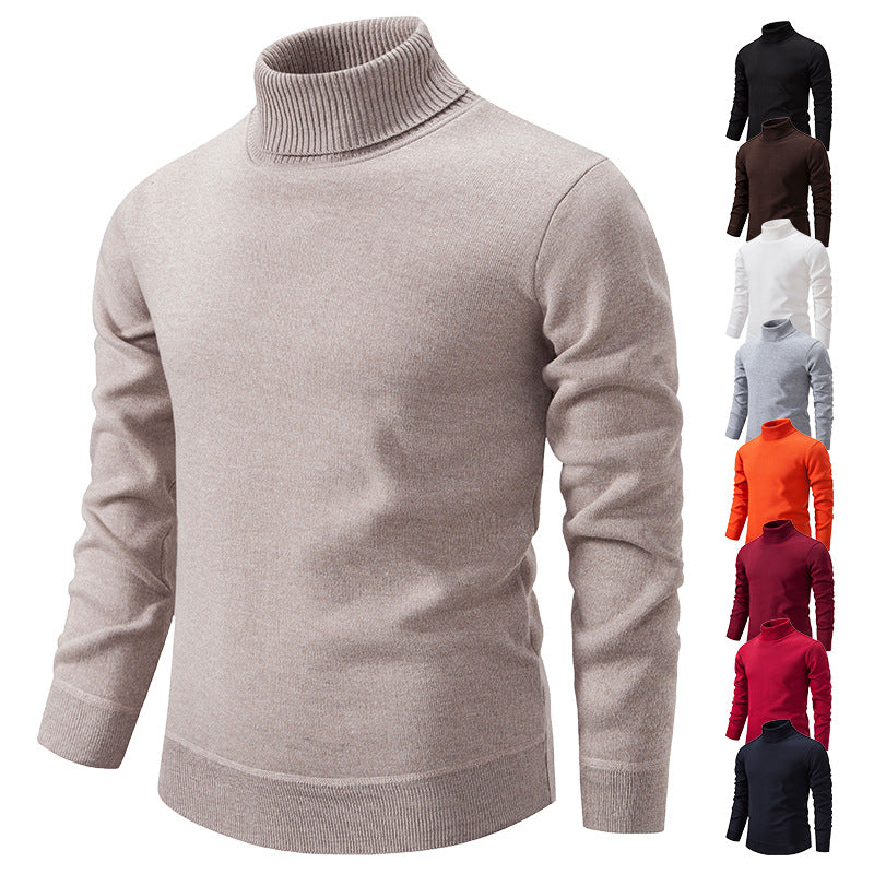 Autumn And Winter Velvet Thickening Sweater Knitwear Men's Turtleneck