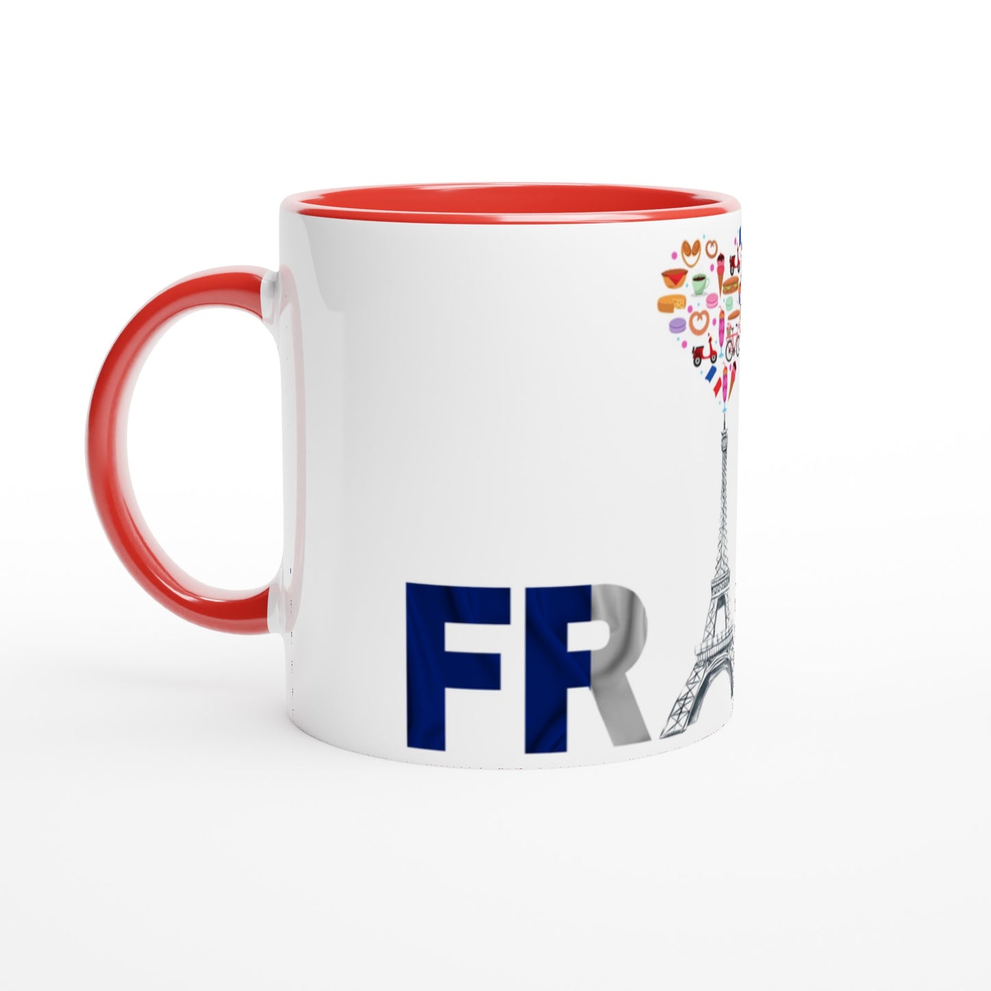 France Eiffel Tower White 11oz Ceramic Mug with Color Inside