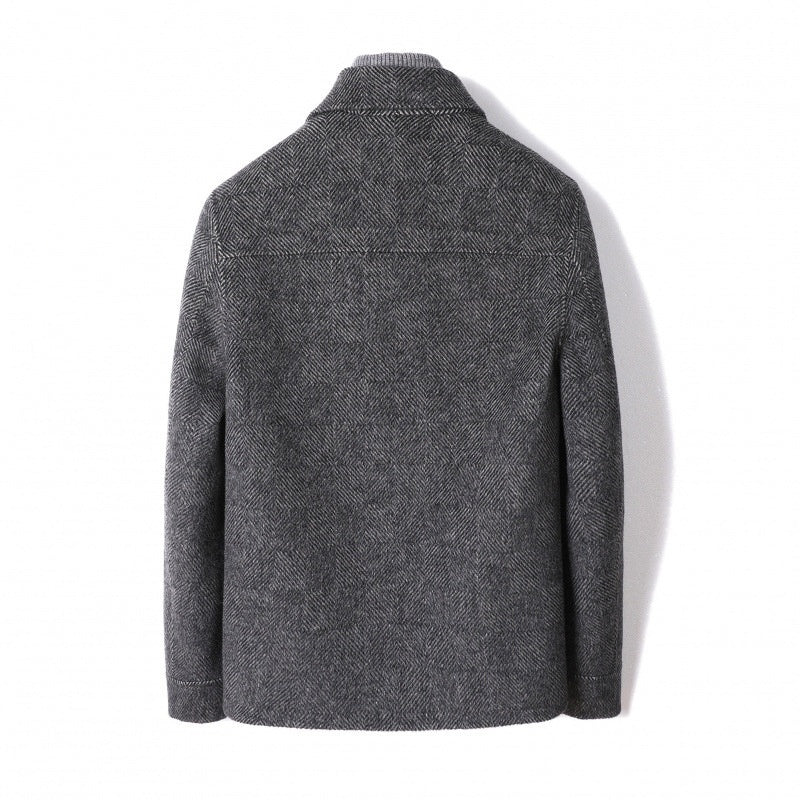 New Alpaca Double-faced Woolen Goods Cashmere Short Wool Jacket Men