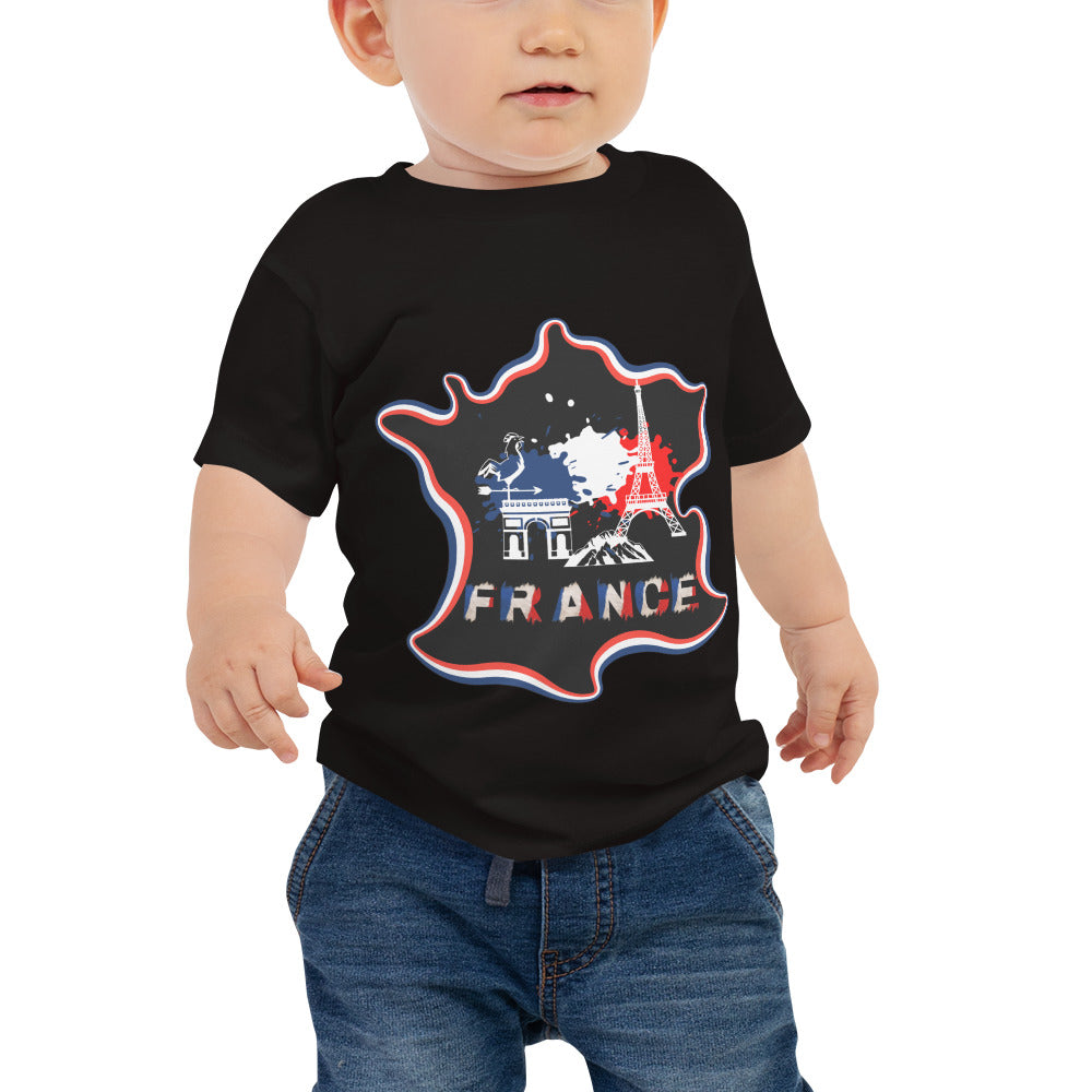 France Map Baby Jersey Short Sleeve Tee