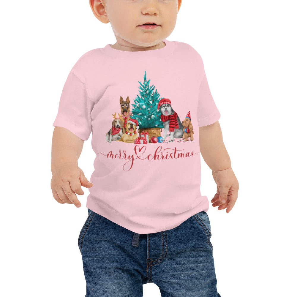 Dog Christmas Baby Jersey Short Sleeve Tee