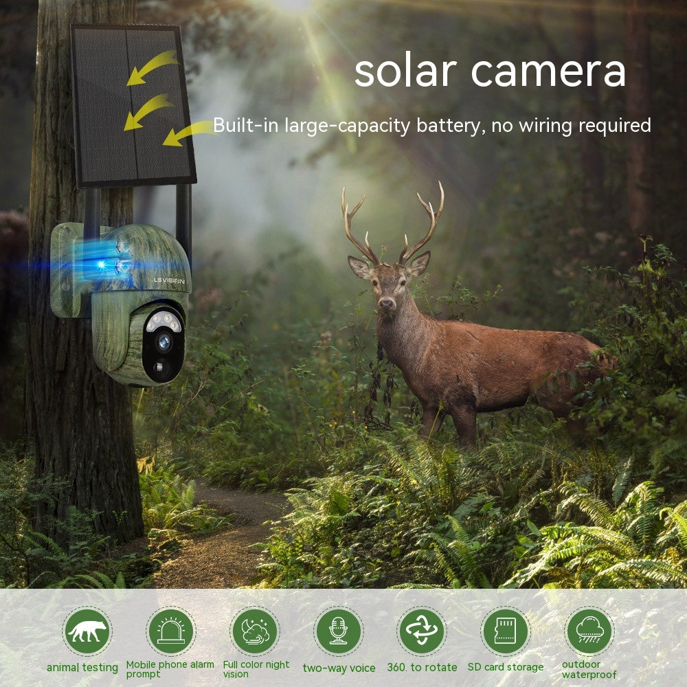 Camouflage 4G Solar Camera With Low Power Consumption And High-definition Full Color