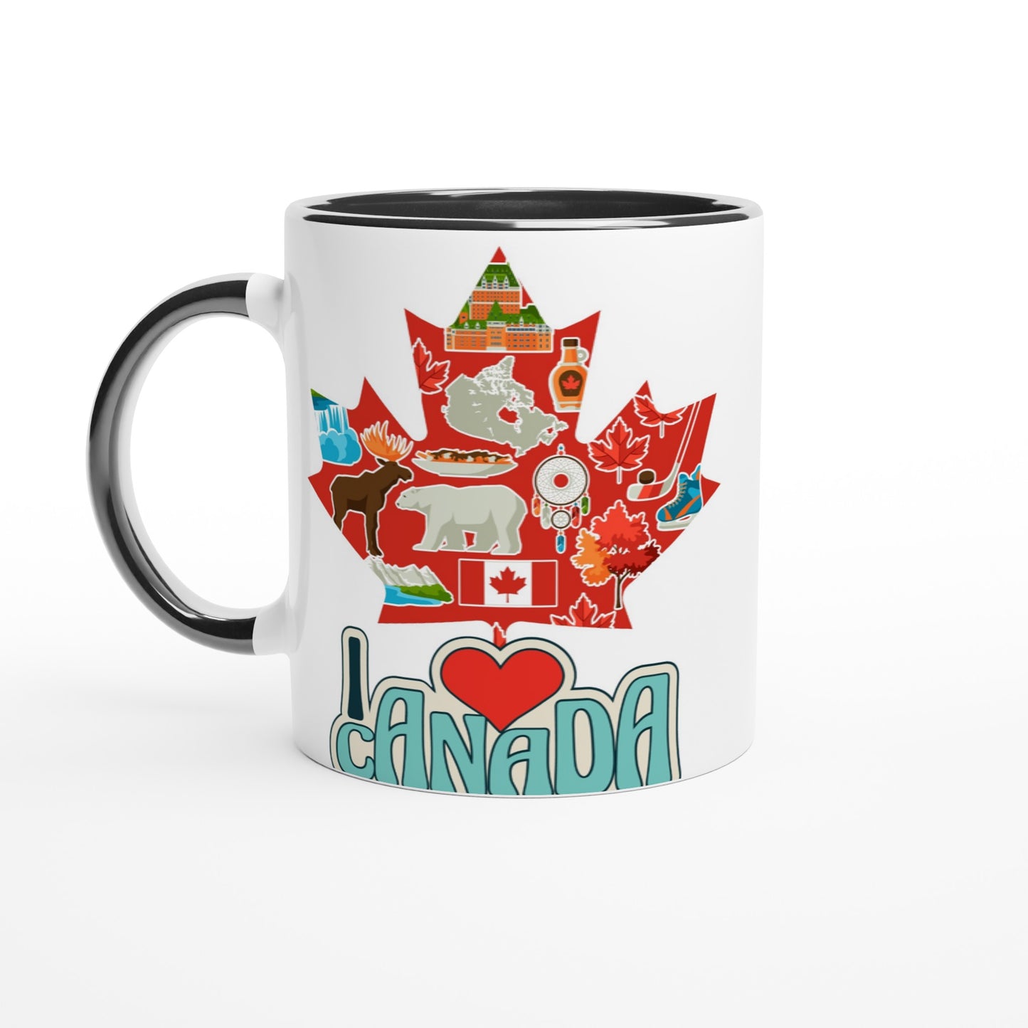 I Love Canada White 11oz Ceramic Mug with Color Inside