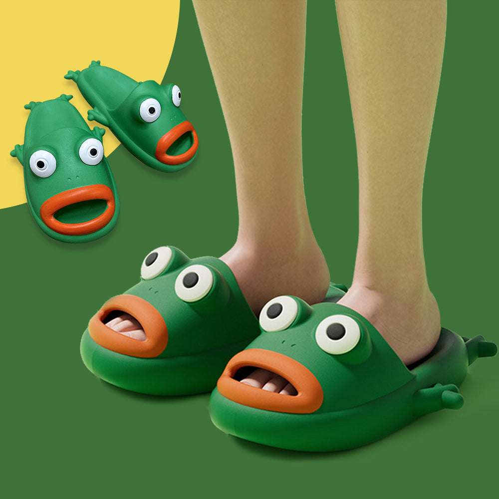 Cute Frog Slippers EVA Soft Home Shoes Bathroom Slippers Summer