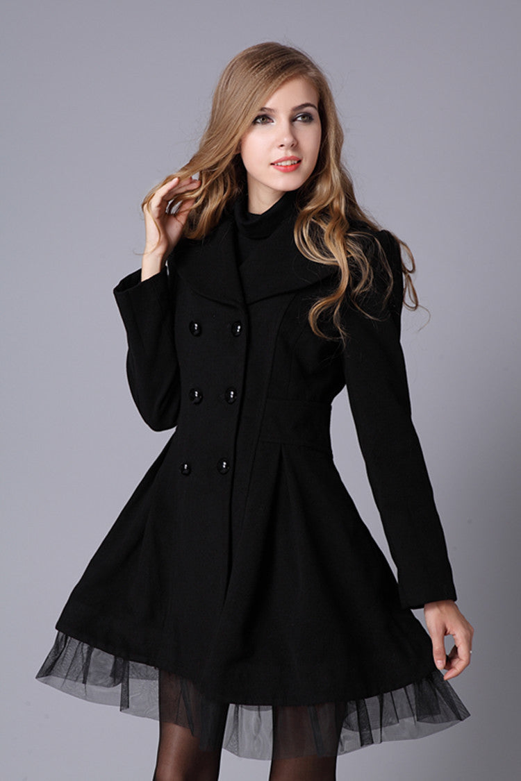 Women's Mid-length Double Breasted Overcoat