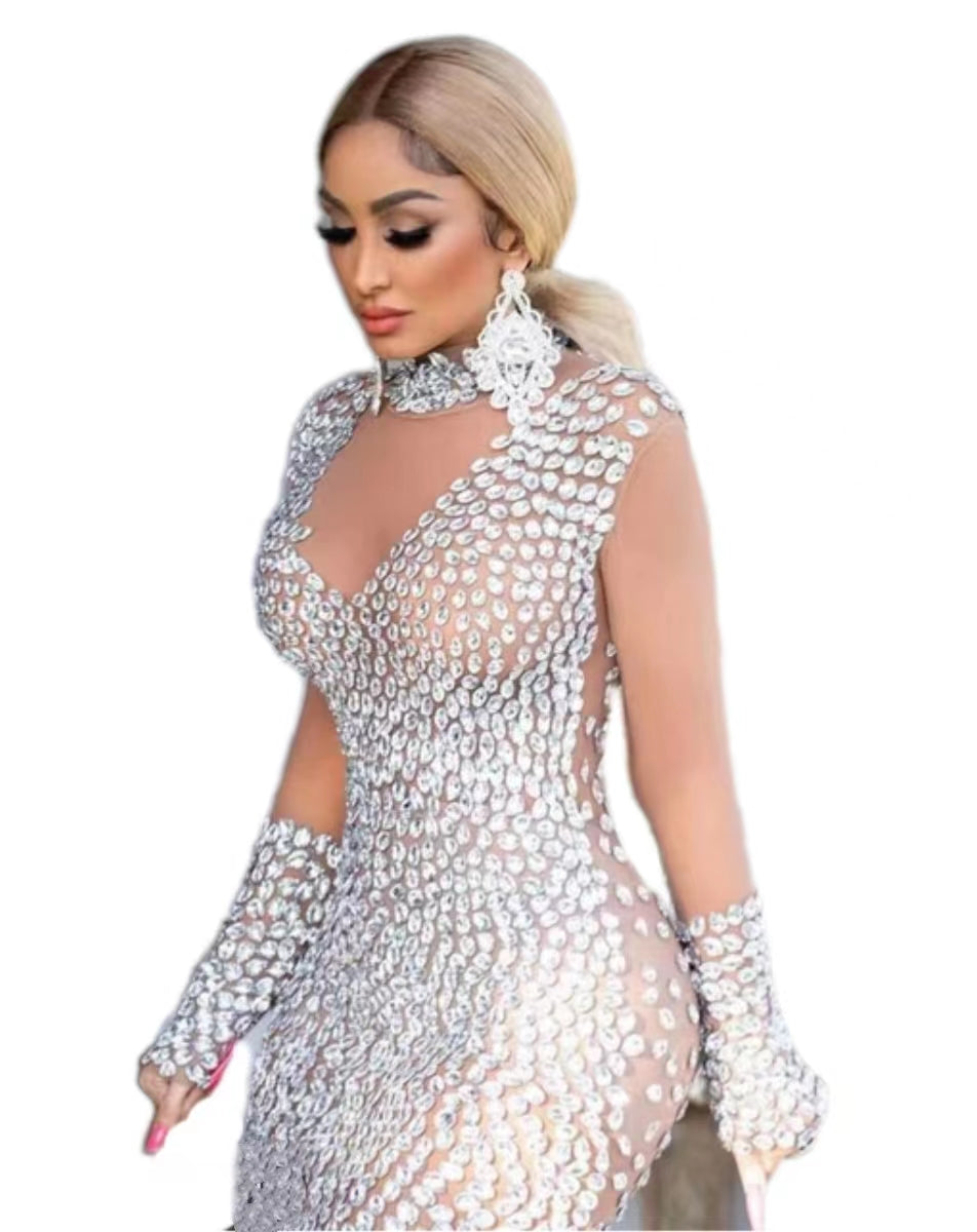 European And American Style Sexy Sequin Cocktail Party Dress