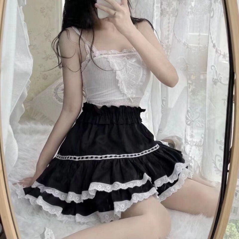 Soft Girl Cute Lace Short Skirt Student