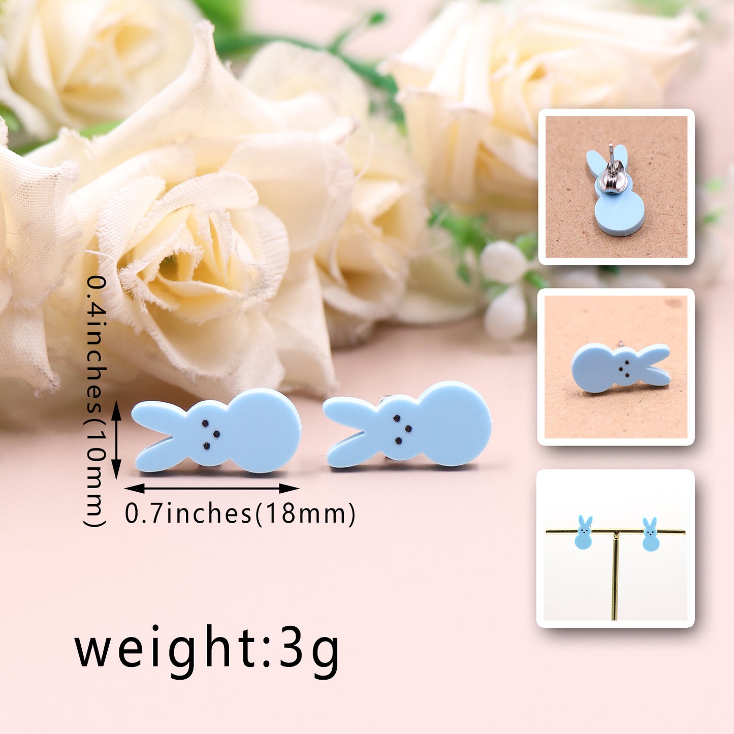 Women's Cute Fashion Rabbit Shape Easter Acrylic Earrings