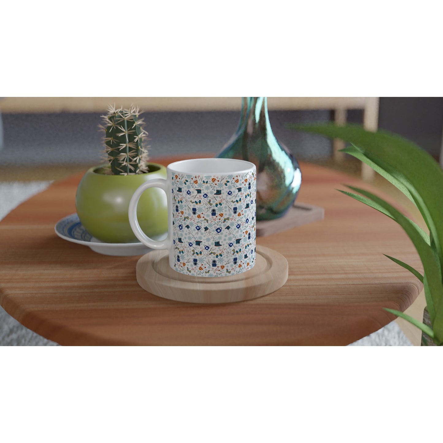 Winter Pattern White 11oz Ceramic Mug